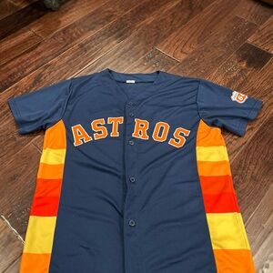 Astros Navy and Orange Men's Jersey